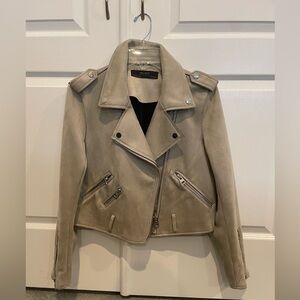 Beige Zara Moto Jacket